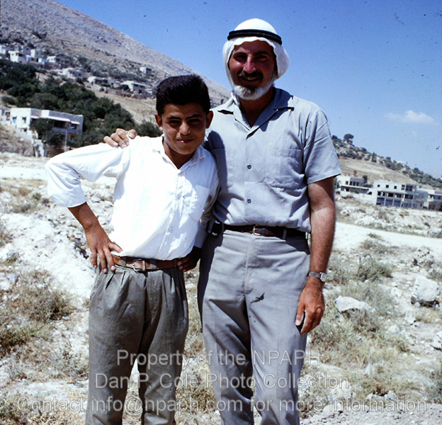 Fld XIII; Cole with 1960 Potshed worker, '66 area team worker (photo taken of Cole on his camera by someone else). (1966, ID: cColepShechem023, Source: slide, Repository: NPAPH-project, Creator(s): Dan P. Cole)