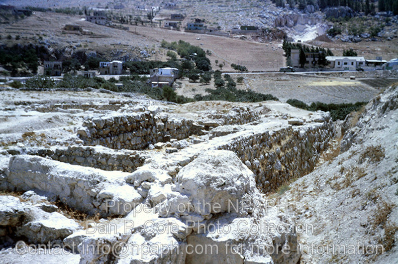Fld VI; Outside of MB west wall of city; view from west gate (see cColepShechem036). (1962, ID: cColepShechem042, Source: slide, Repository: NPAPH-project, Creator(s): Dan P. Cole)