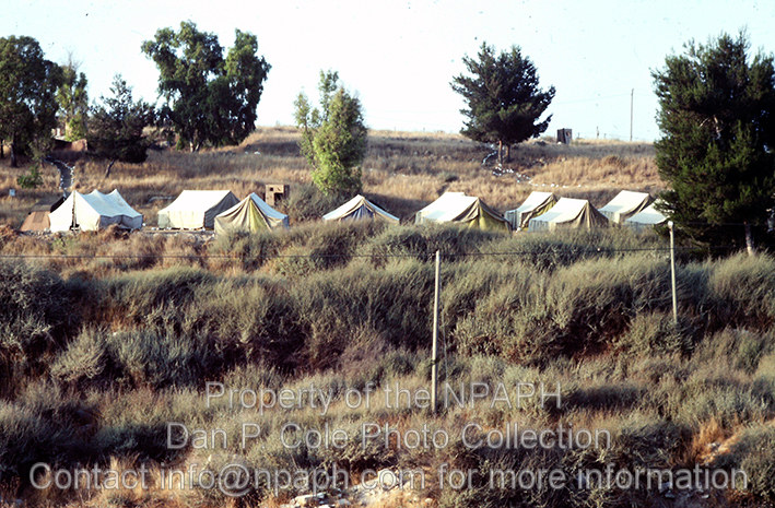 Camp; staff and volunteers shared six-person tents. (1983, ID: cColepHalif098, Source: slide, Repostitory: NPAPH-project, Creator: Dan P. Cole)