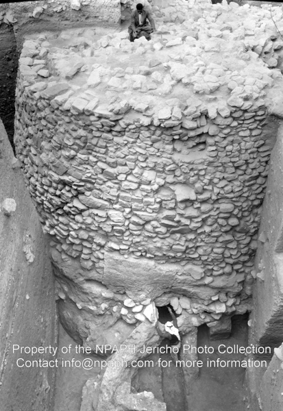 Staircase to the top of the old town of Jericho (Feb 1956; ID: cSpurgeonpSultan2; Source: photo; Repository: NPAPH; Creator: David Spurgeon)