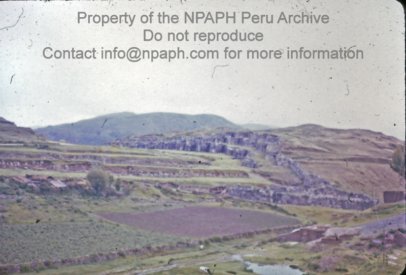 Site of Sacsayhuaman, site above Inca capital of Cusco. Function probably more ceremonial than defensive (1975-1976; ID: cTugenpPeru0289; Source: slide; Depository: NPAPH; Creator: Philip Tugendrajch)